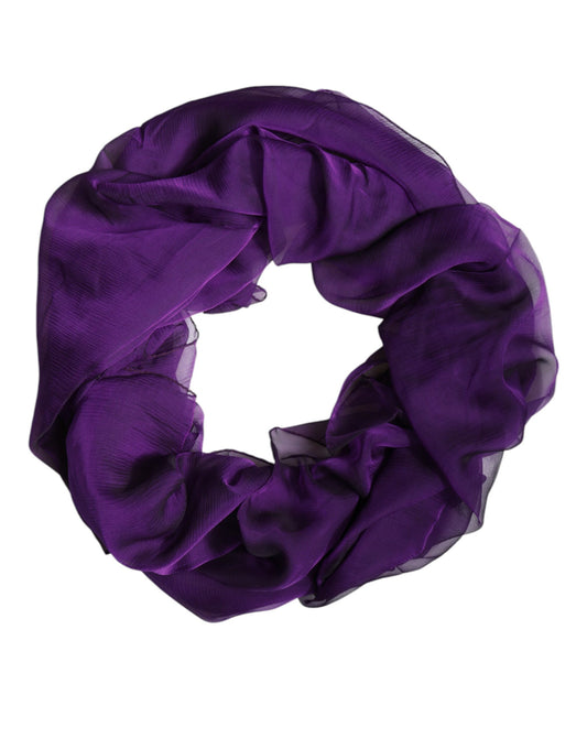 Foulard châle rectangulaire en soie violet Dolce &amp; Gabbana