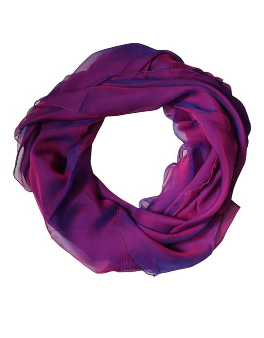 Foulard châle rectangulaire en soie violet Dolce &amp; Gabbana