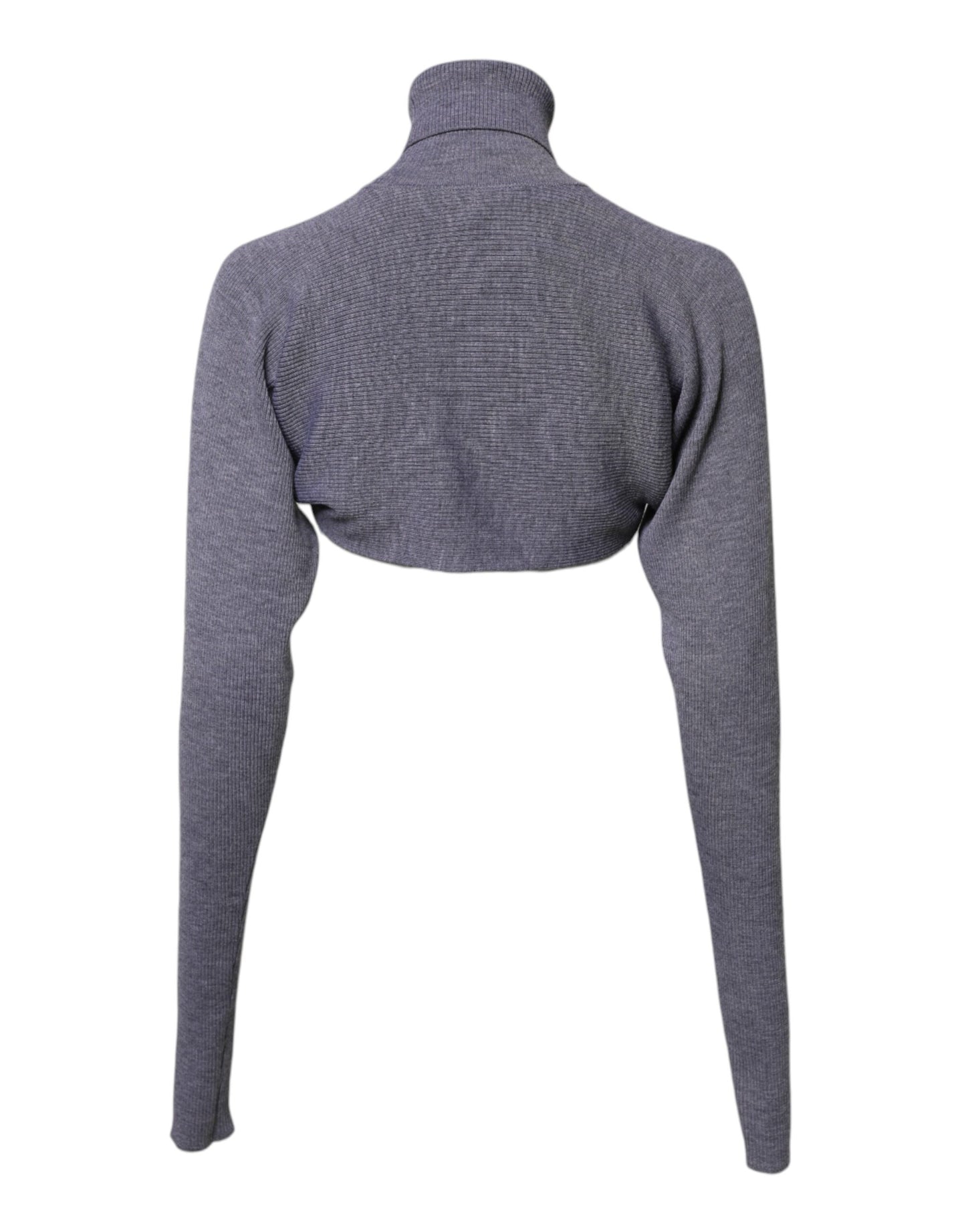 Pull court à col roulé en laine grise Dolce &amp; Gabbana