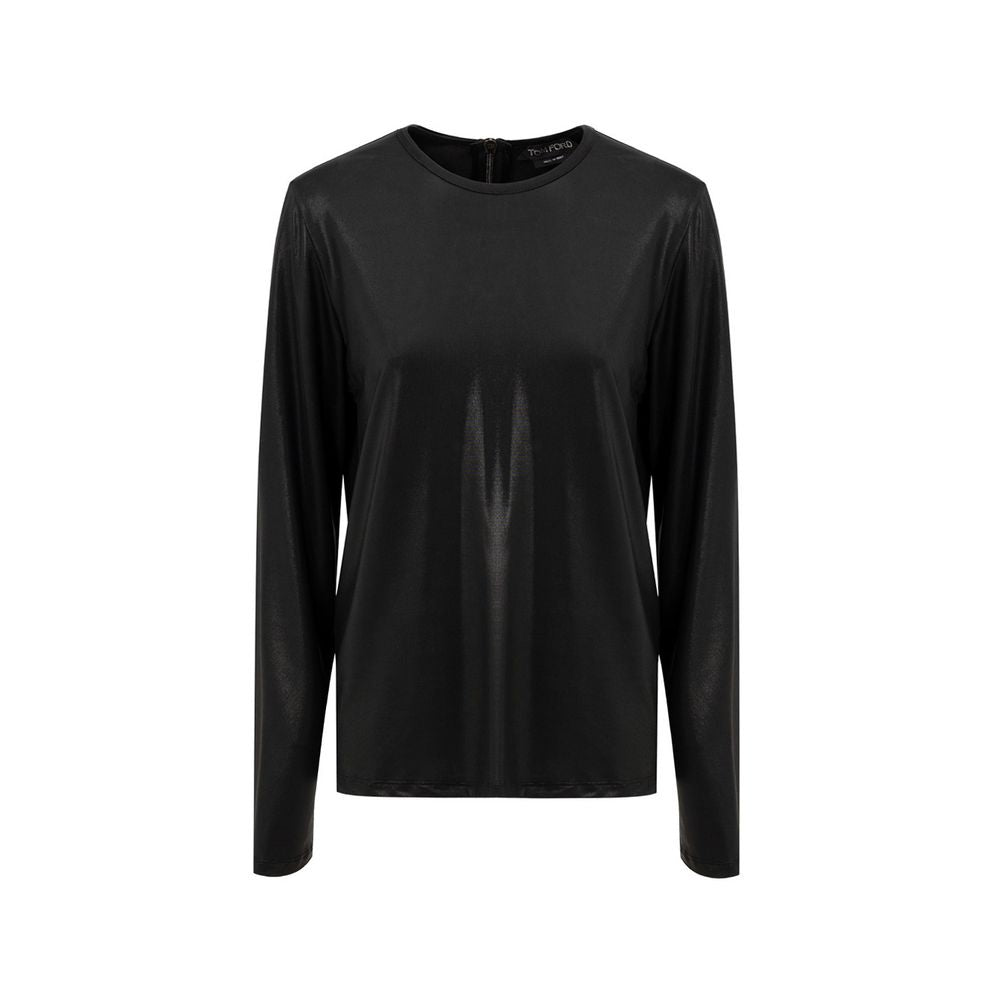 Chemise à manches longues en viscose noire Tom Ford