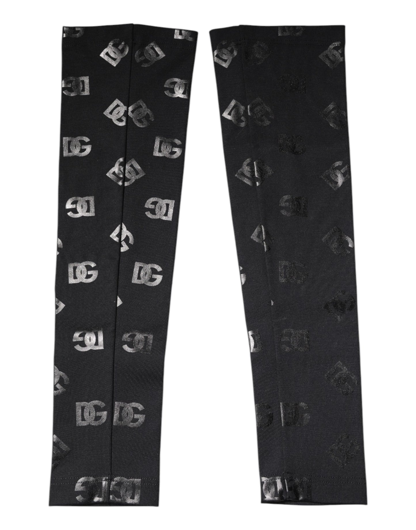 Manchettes extensibles en laine noire Dolce &amp; Gabbana avec logo DG et monogramme