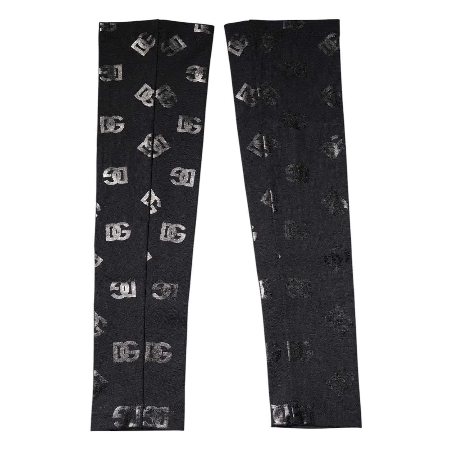 Manchettes extensibles en laine noire Dolce &amp; Gabbana avec logo DG et monogramme