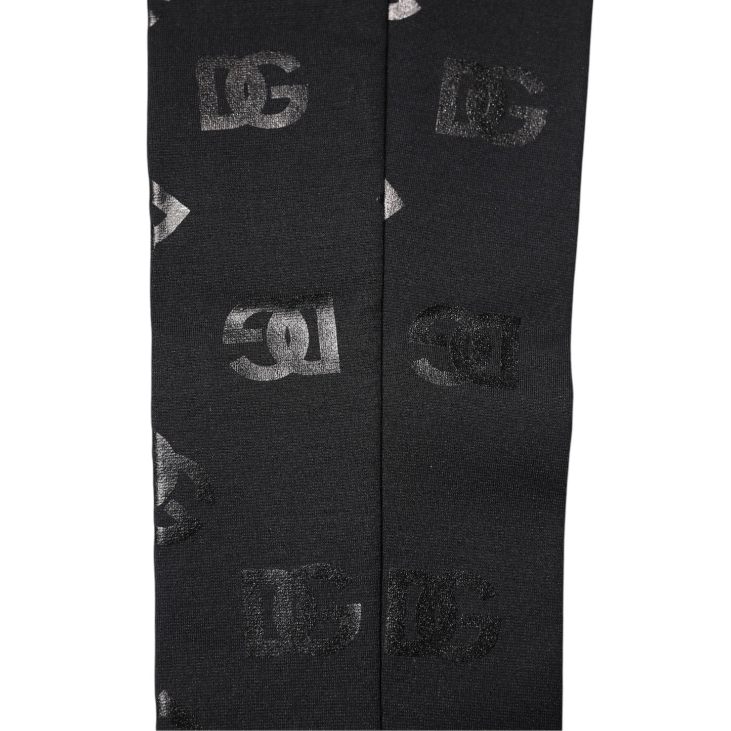 Manchettes extensibles en laine noire Dolce &amp; Gabbana avec logo DG et monogramme