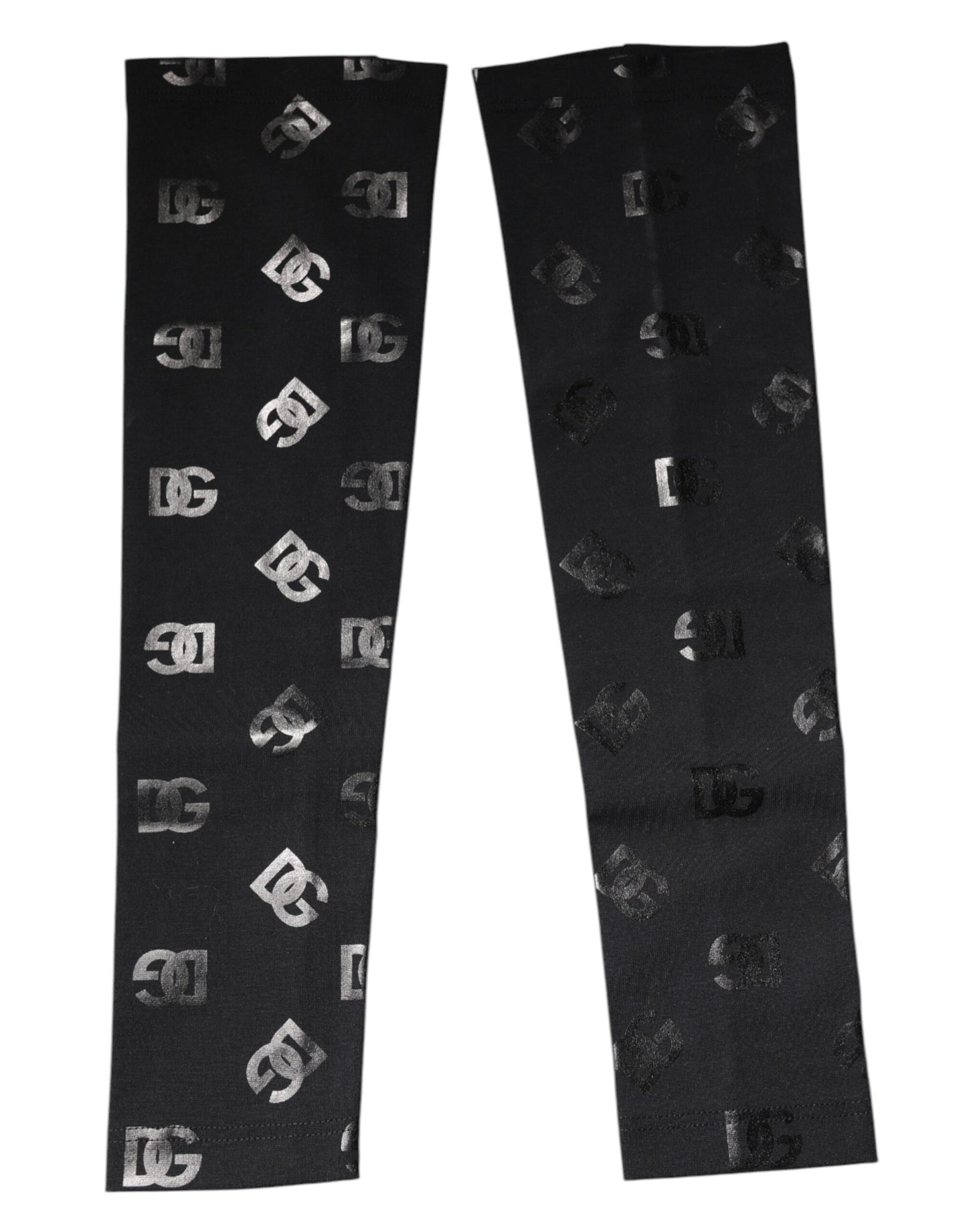 Manchettes extensibles en laine noire Dolce &amp; Gabbana avec logo DG et monogramme