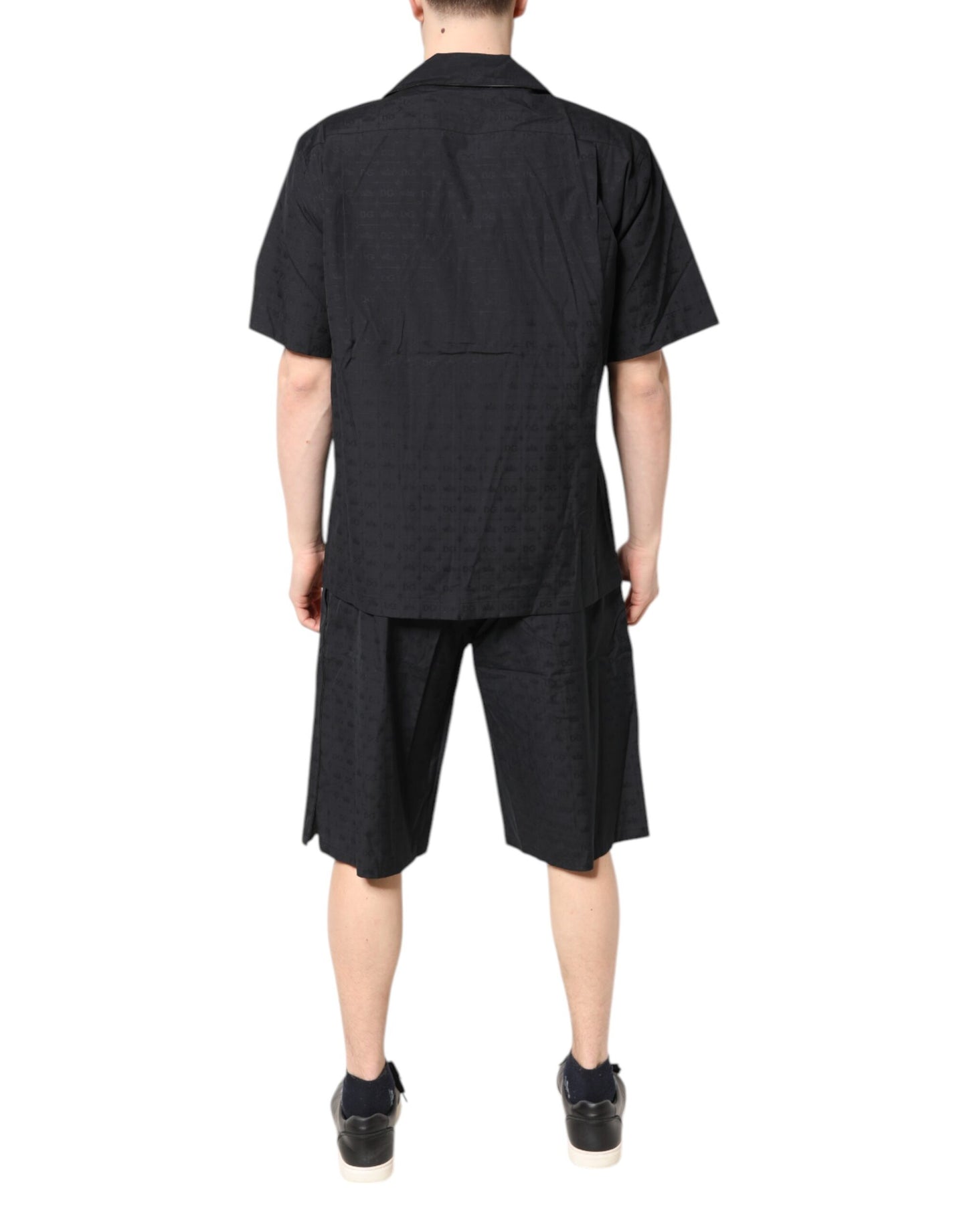 Dolce & Gabbana Black Cotton Men Pajama Set Sleepwear