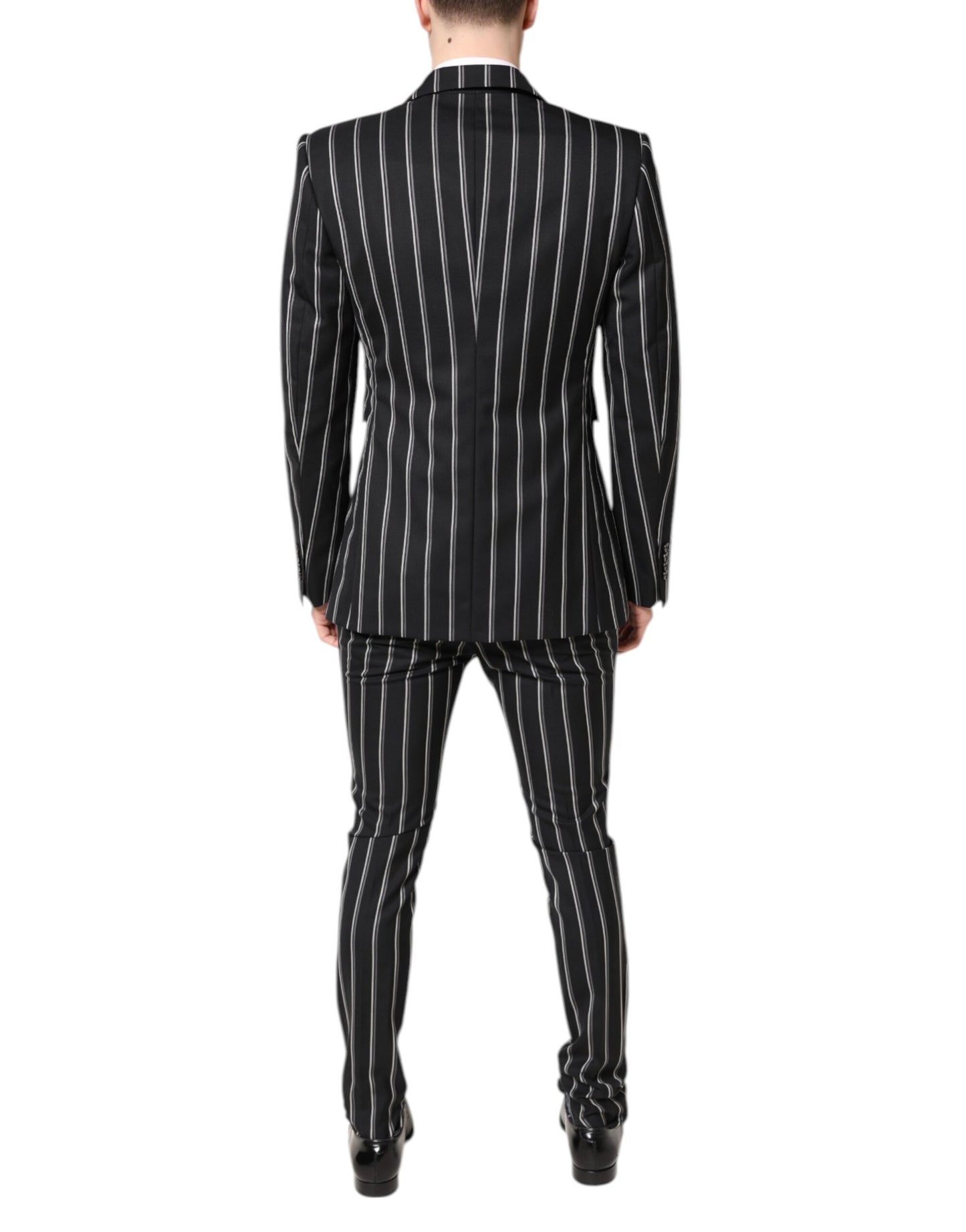 Dolce & Gabbana Black Striped SICILIA Formal 2 Piece Suit