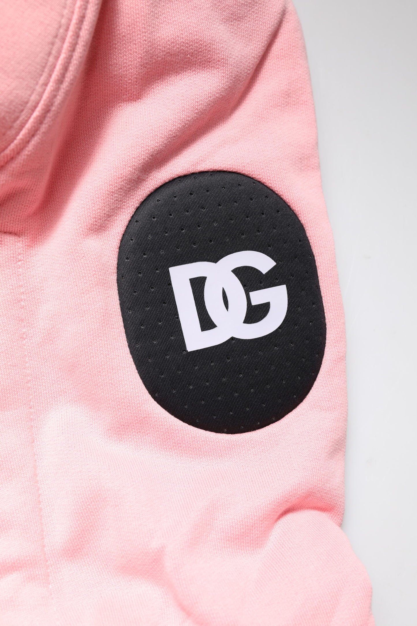 Dolce & Gabbana Pink Cotton Hooded Men Sportswear Vest Sweater