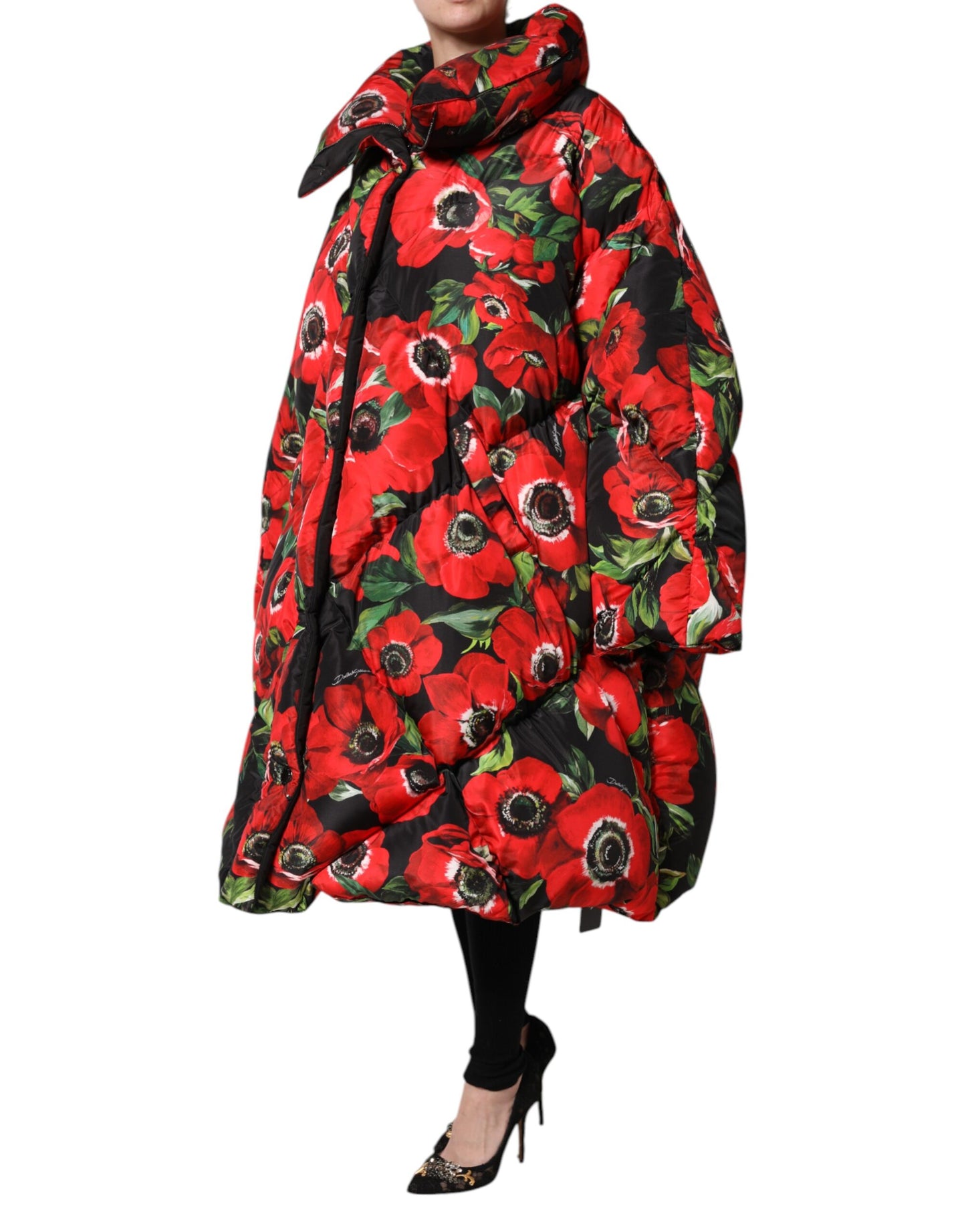 Veste matelassée zippée à fleurs multicolores Dolce &amp; Gabbana
