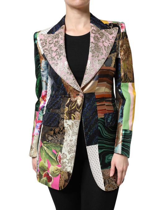 Veste en jacquard patchwork floral multicolore Dolce &amp; Gabbana