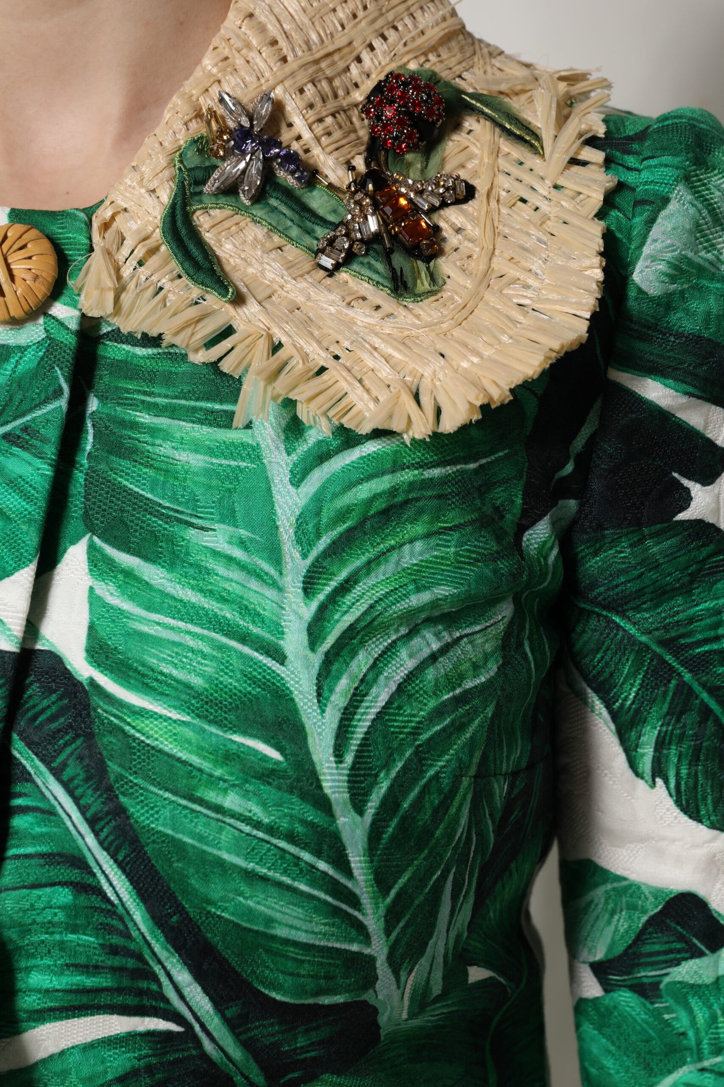 Dolce &amp; Gabbana - Trench-coat multicolore à imprimé feuilles