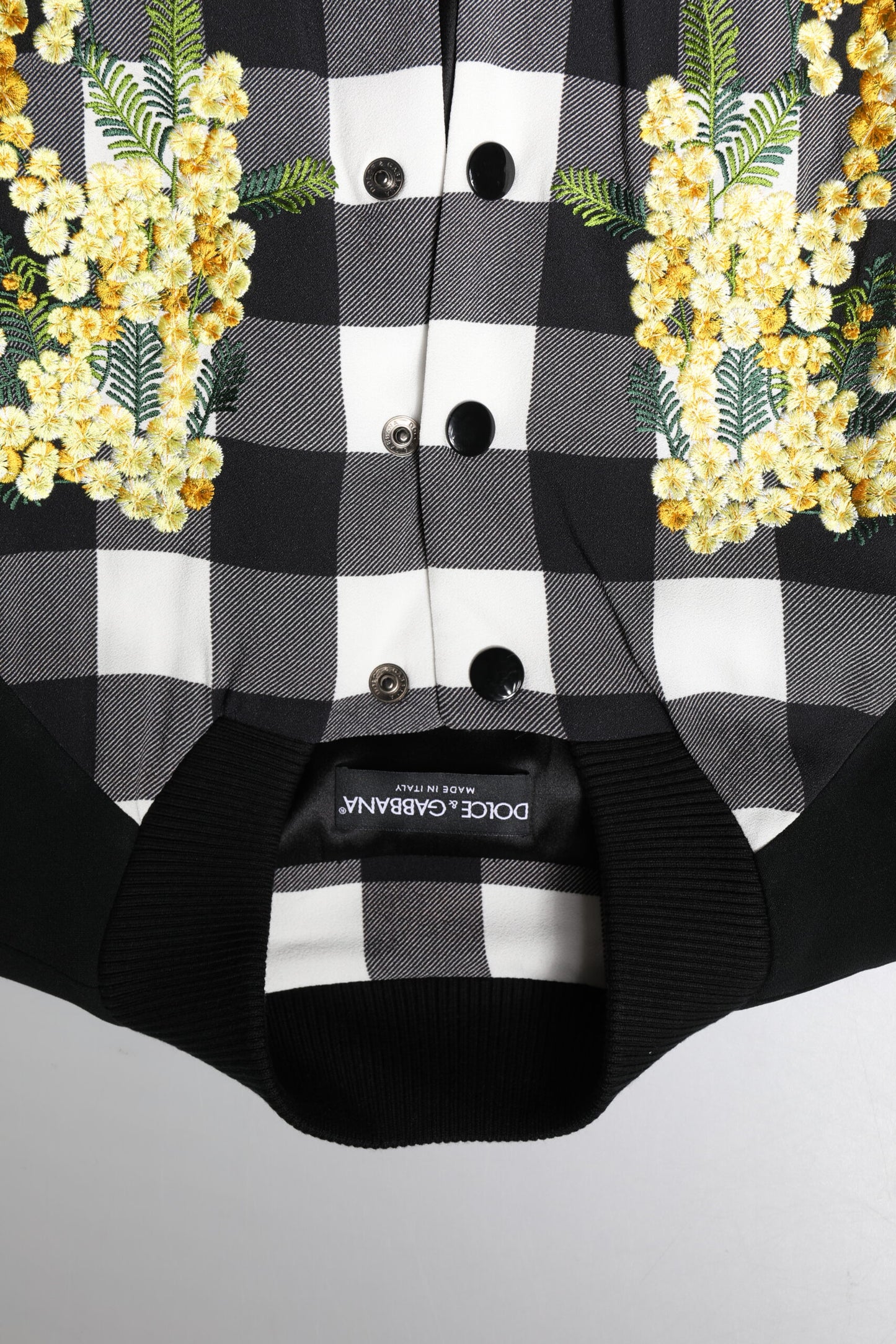 Veste boutonnée à carreaux noirs et blancs Dolce &amp; Gabbana