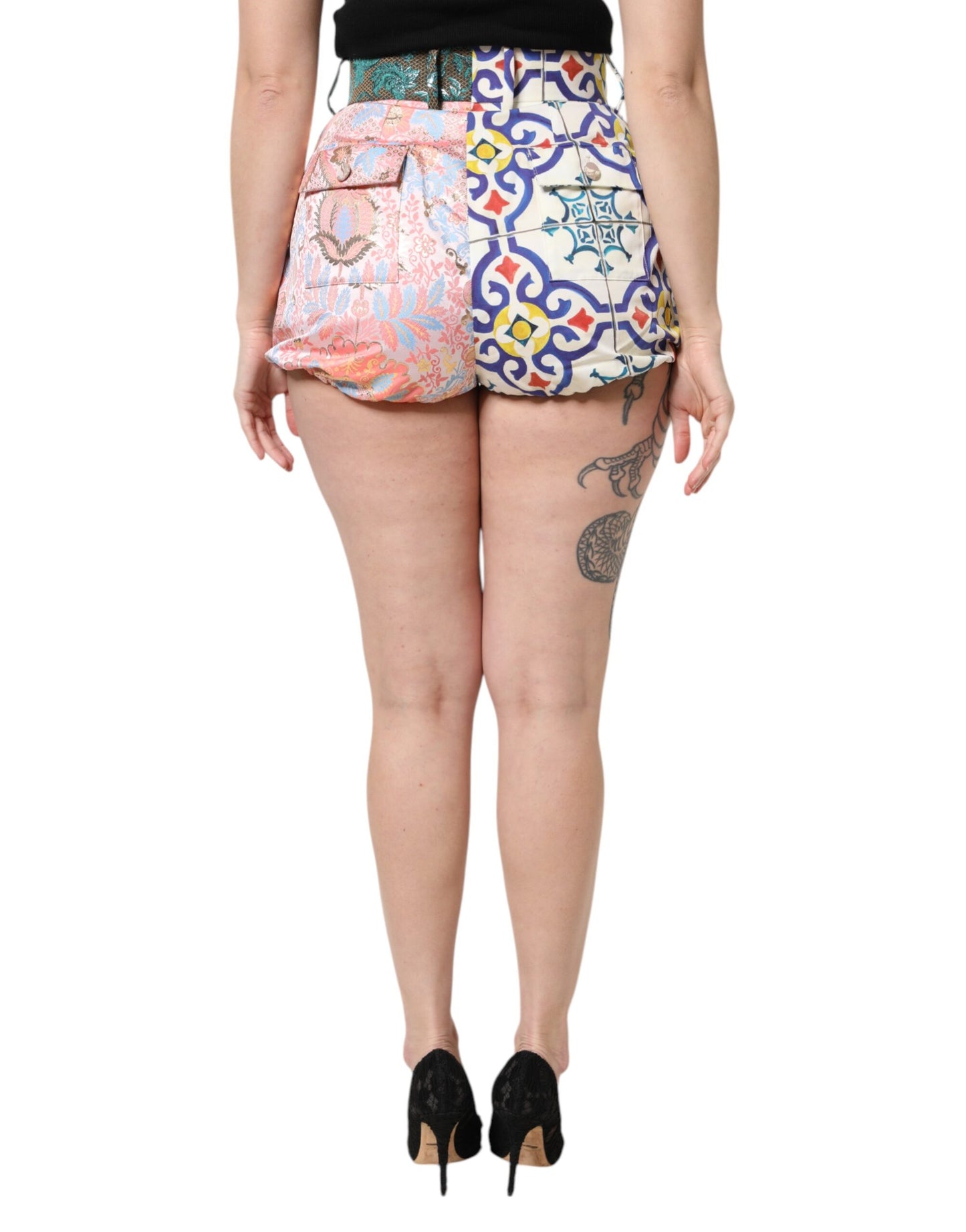 Dolce &amp; Gabbana Short taille haute multicolore pour femme