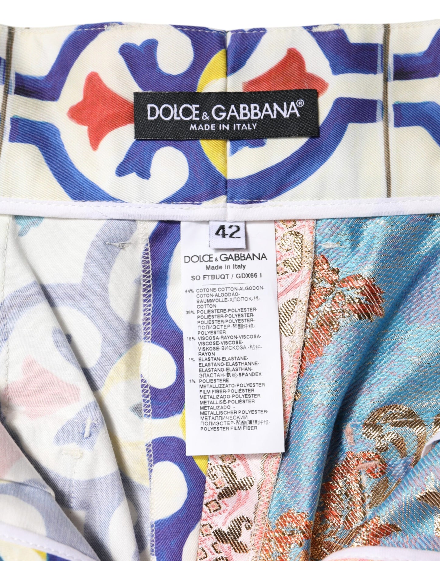 Dolce &amp; Gabbana Short taille haute multicolore pour femme