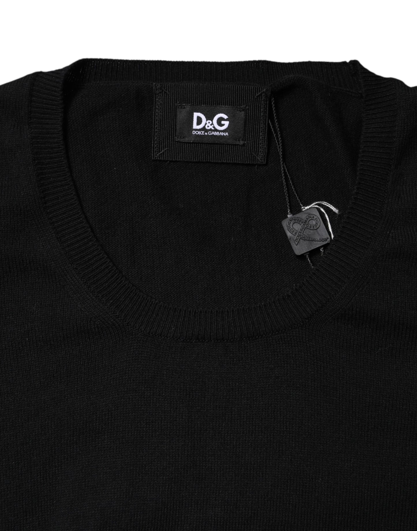 T-shirt à manches courtes et col rond en coton noir Dolce &amp; Gabbana