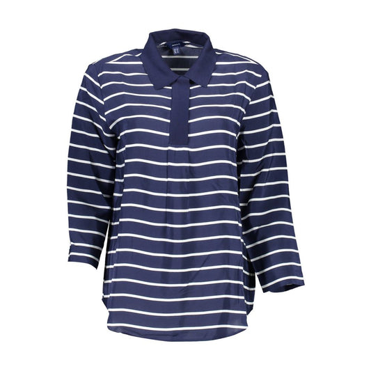 Gant Blaues Viskose-Poloshirt für Damen