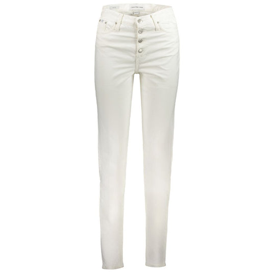 Calvin Klein White Cotton Women Jeans