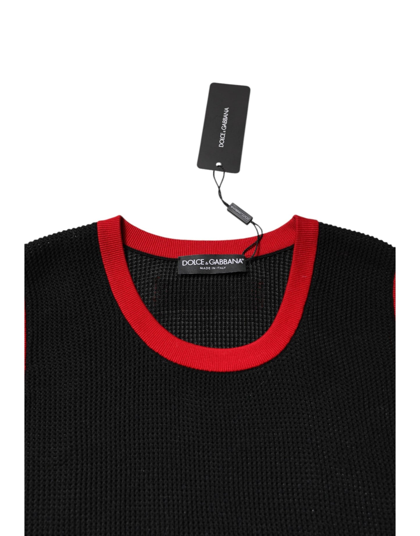 Dolce & Gabbana Black Cotton Slim Fit Round Neck T-shirt