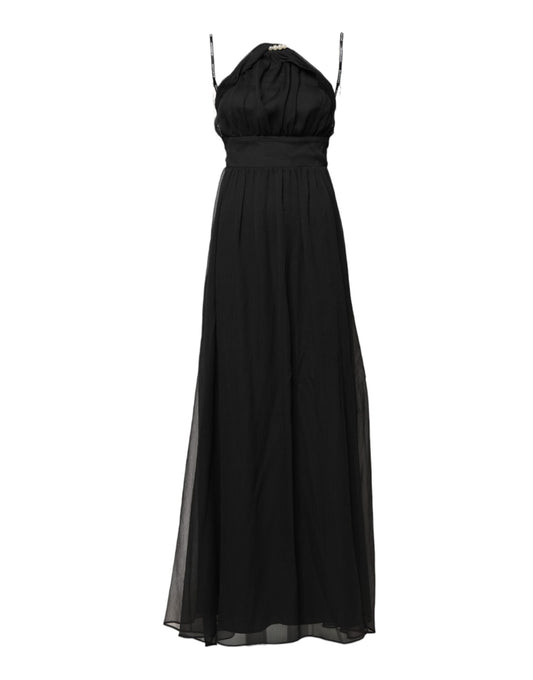 Robe longue sans manches en tulle noir et perles Marciano by Guess