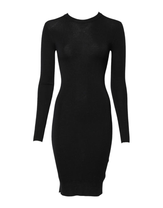 Robe fourreau moulante noire à manches longues Dolce &amp; Gabbana