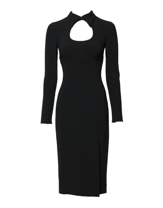 Robe fourreau moulante noire à manches longues Dolce &amp; Gabbana