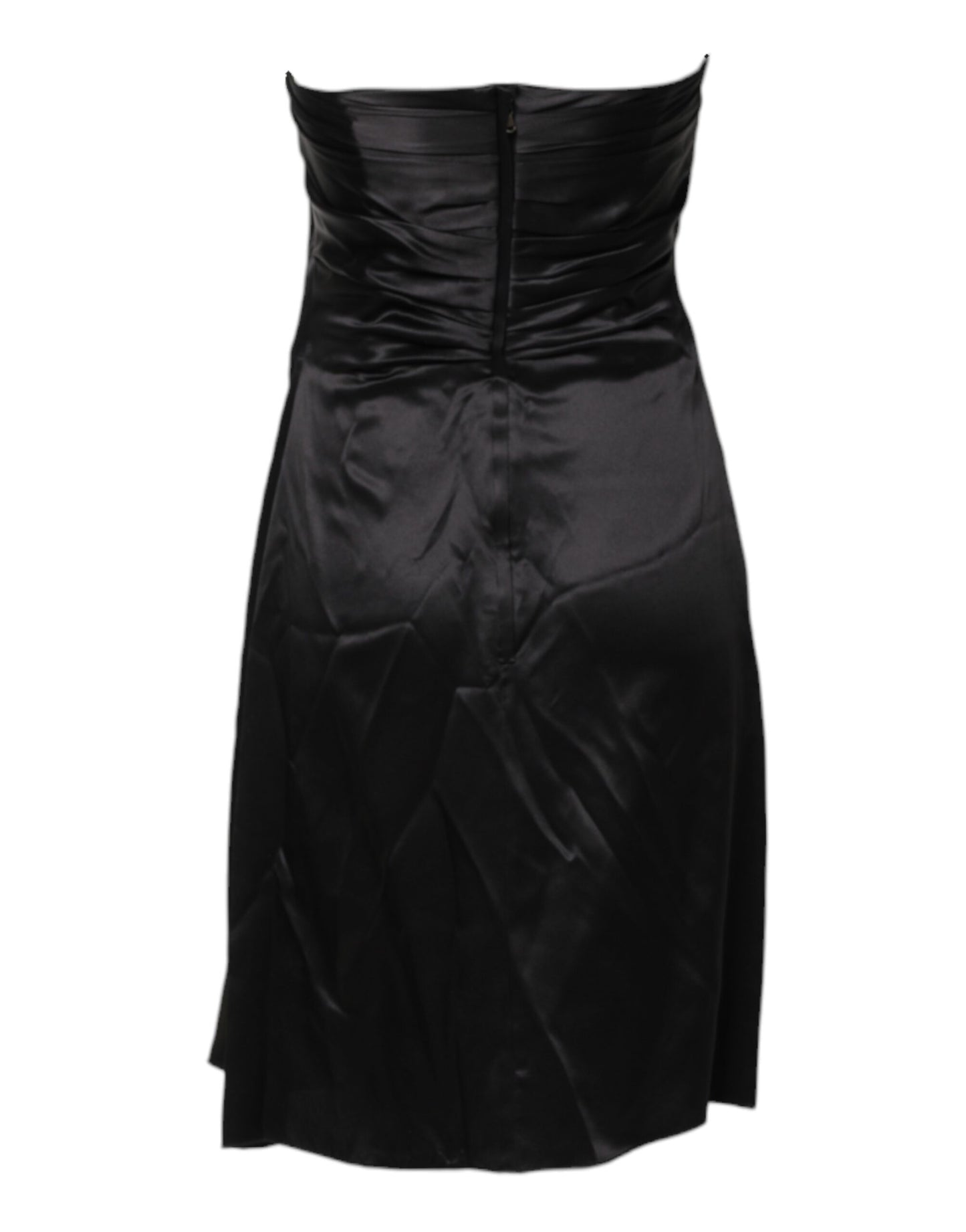 Robe courte fourreau trapèze noire sans bretelles Dolce &amp; Gabbana