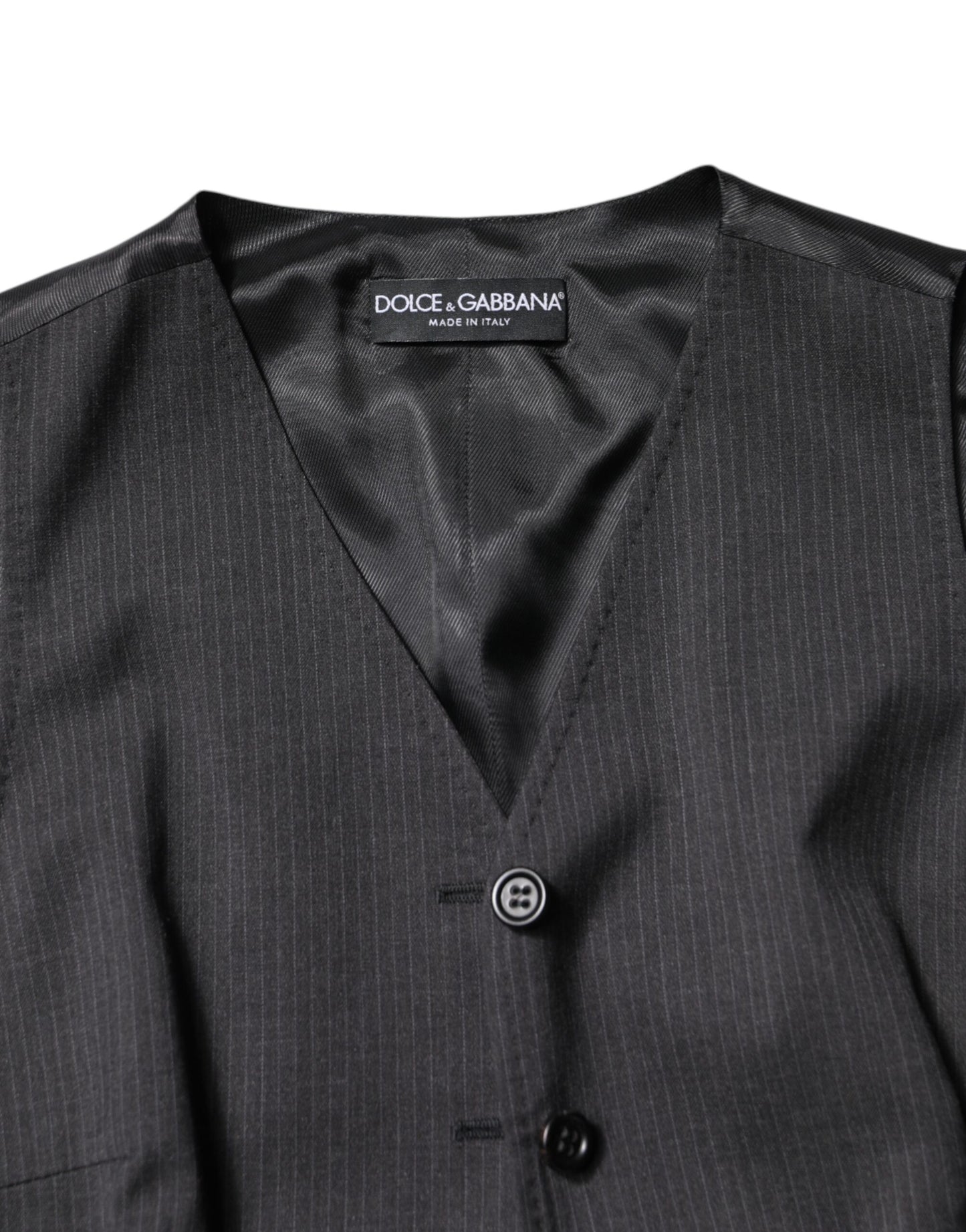 Dolce &amp; Gabbana Débardeur sans manches boutonné à rayures noires