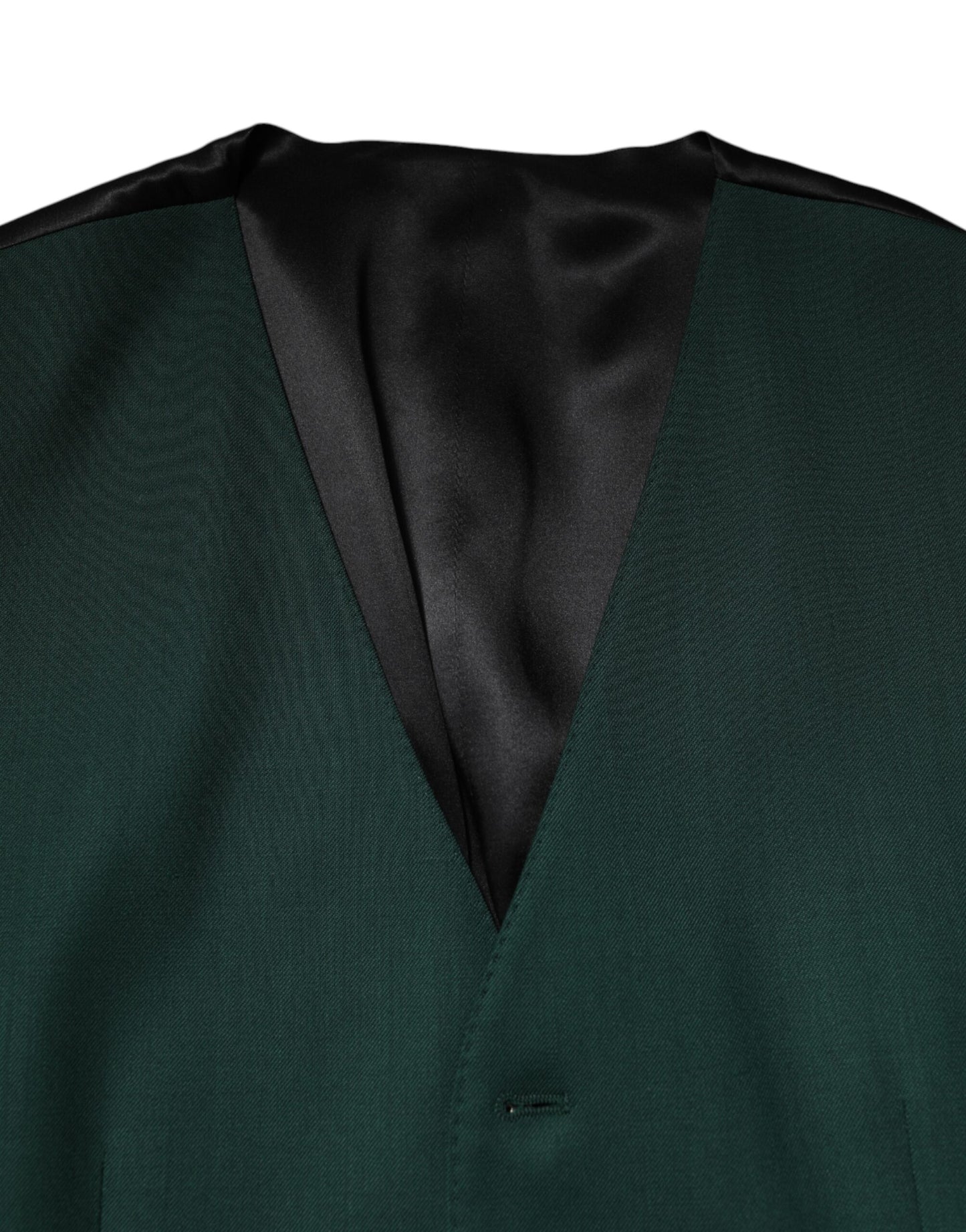 Dolce & Gabbana Green Wool Dress Formal Men Waistcoat Vest