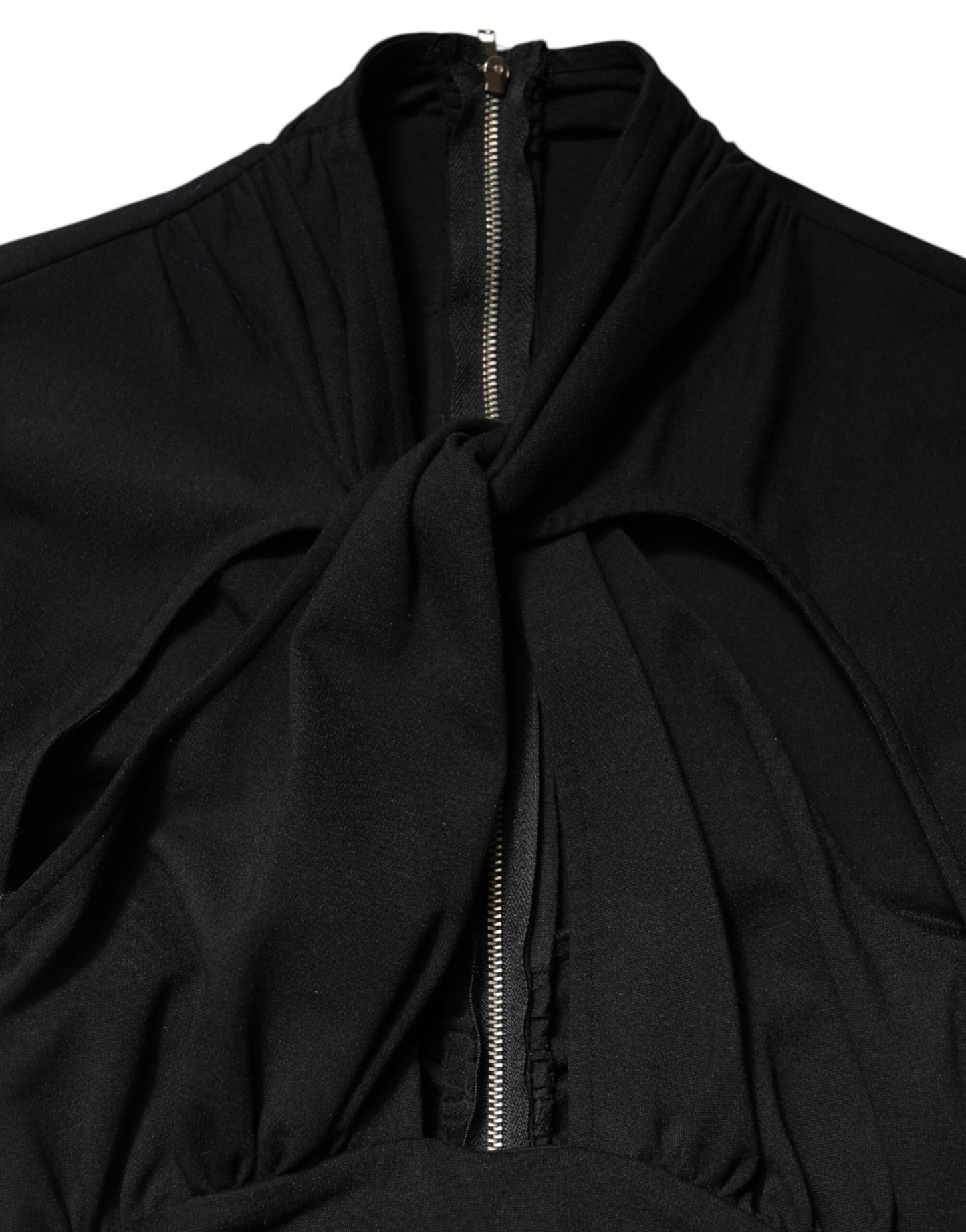 Robe fourreau mi-longue noire à manches longues Dolce &amp; Gabbana