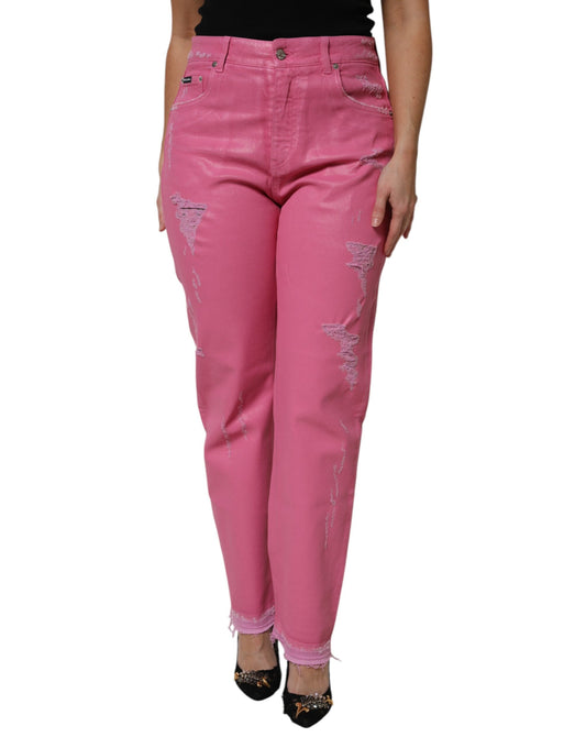 Jean fuselé taille moyenne rose Dolce &amp; Gabbana