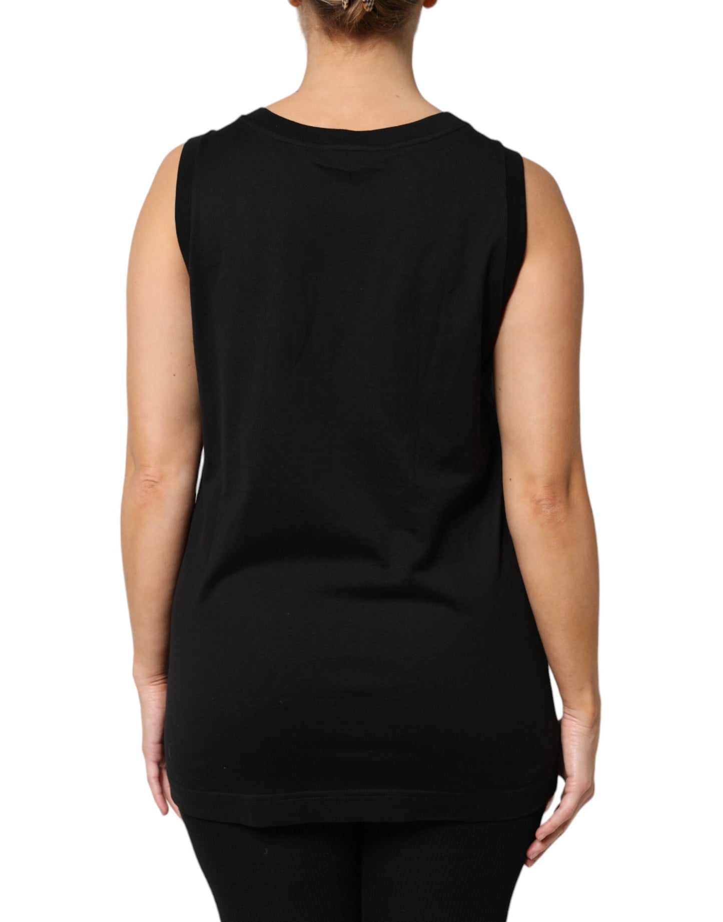 Débardeur sans manches noir à ornements DG Dolce &amp; Gabbana