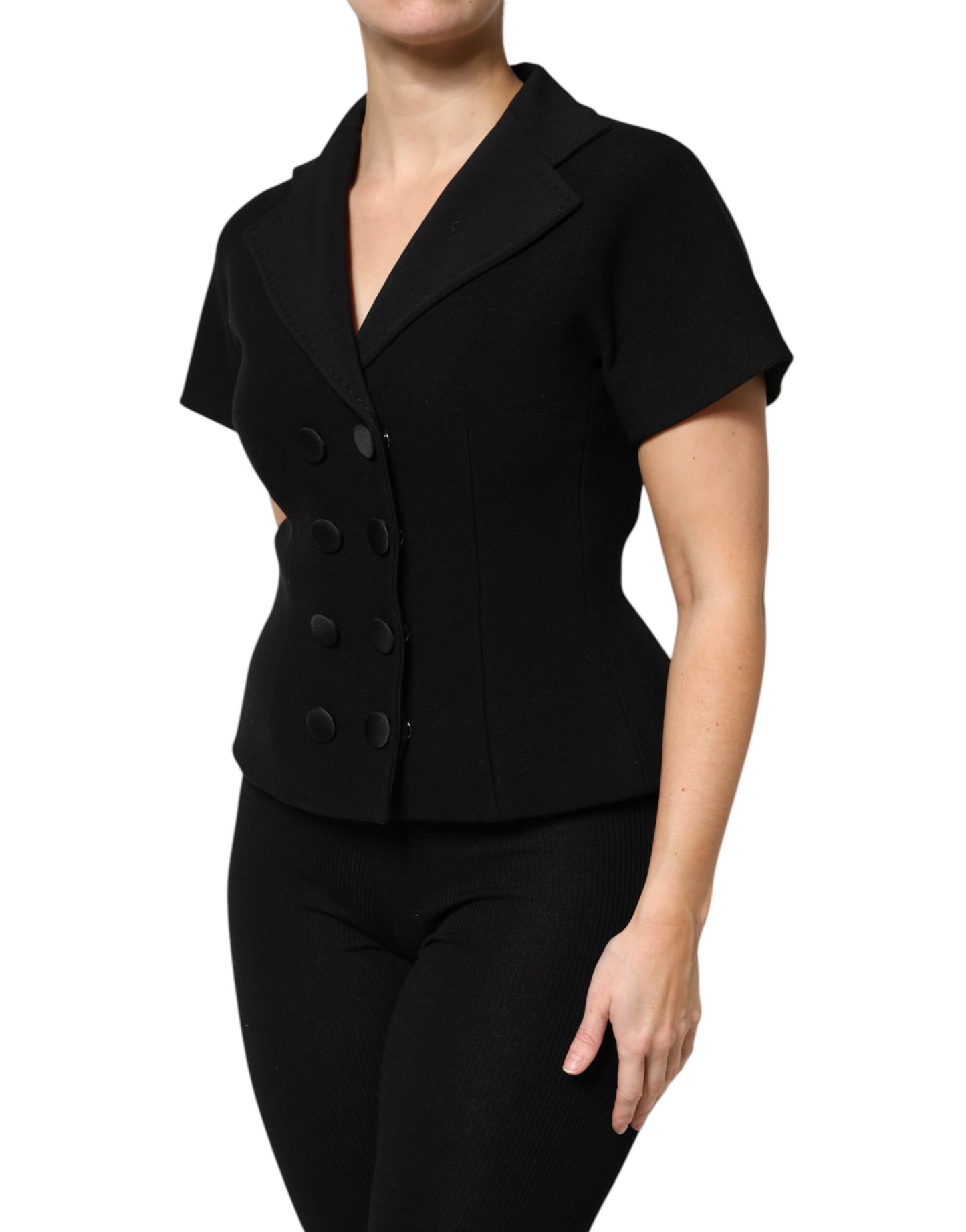 Dolce &amp; Gabbana Manteau croisé en laine noire