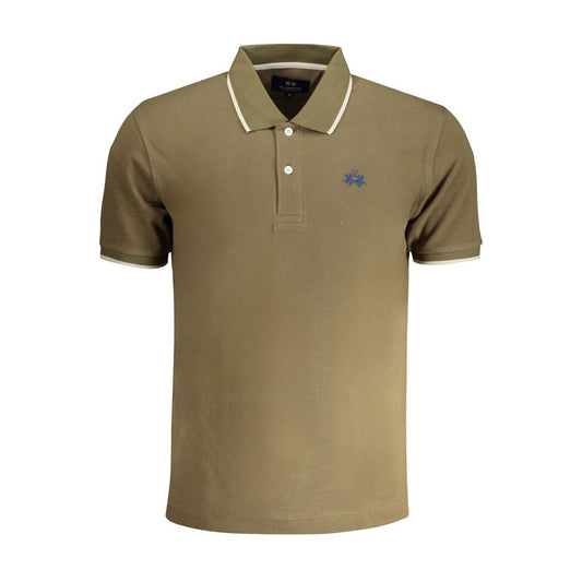 La Martina Verde Cotton Men Polo Shirt
