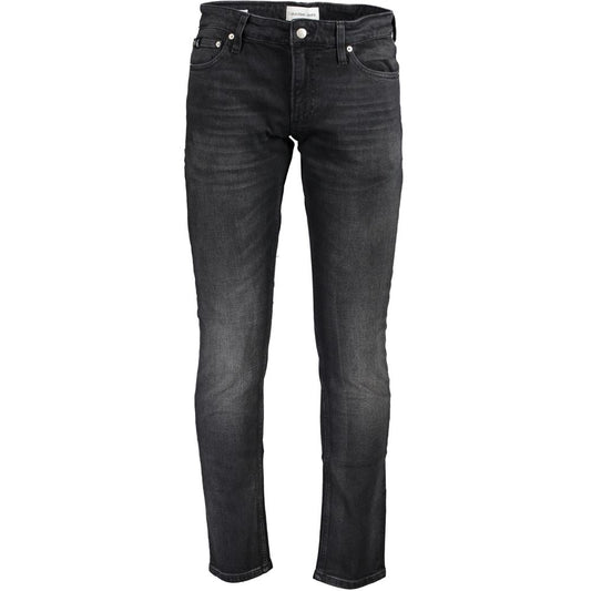 Calvin Klein Black Cotton Men's Slim-Fit Jeans