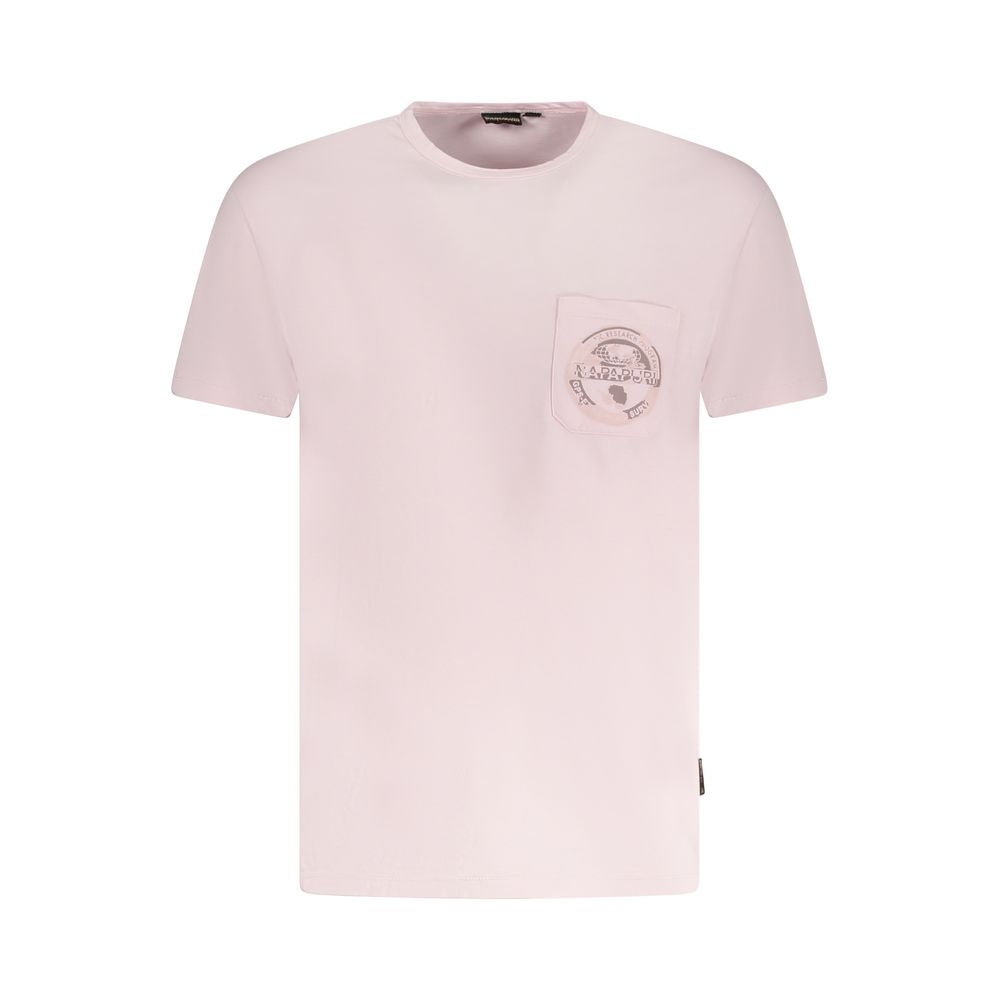 Napapijri Pink Cotton Men T-Shirt