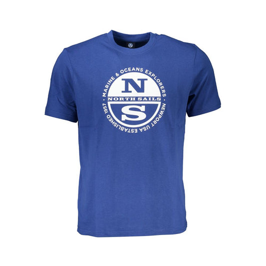 North Sails Blue Cotton Men T-Shirt
