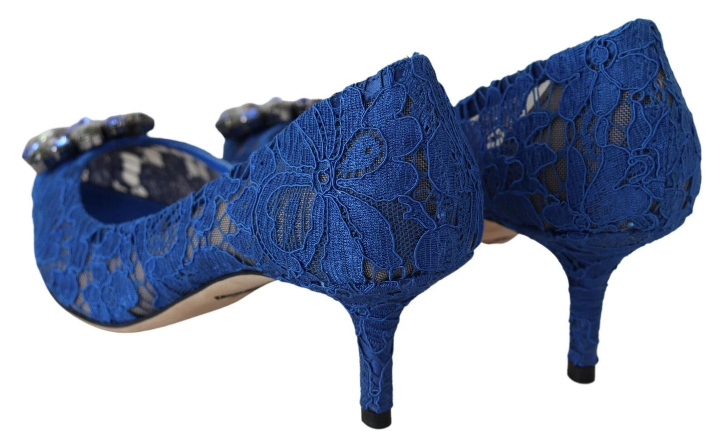 Ballerines Dolce &amp; Gabbana en dentelle bleue et cristaux