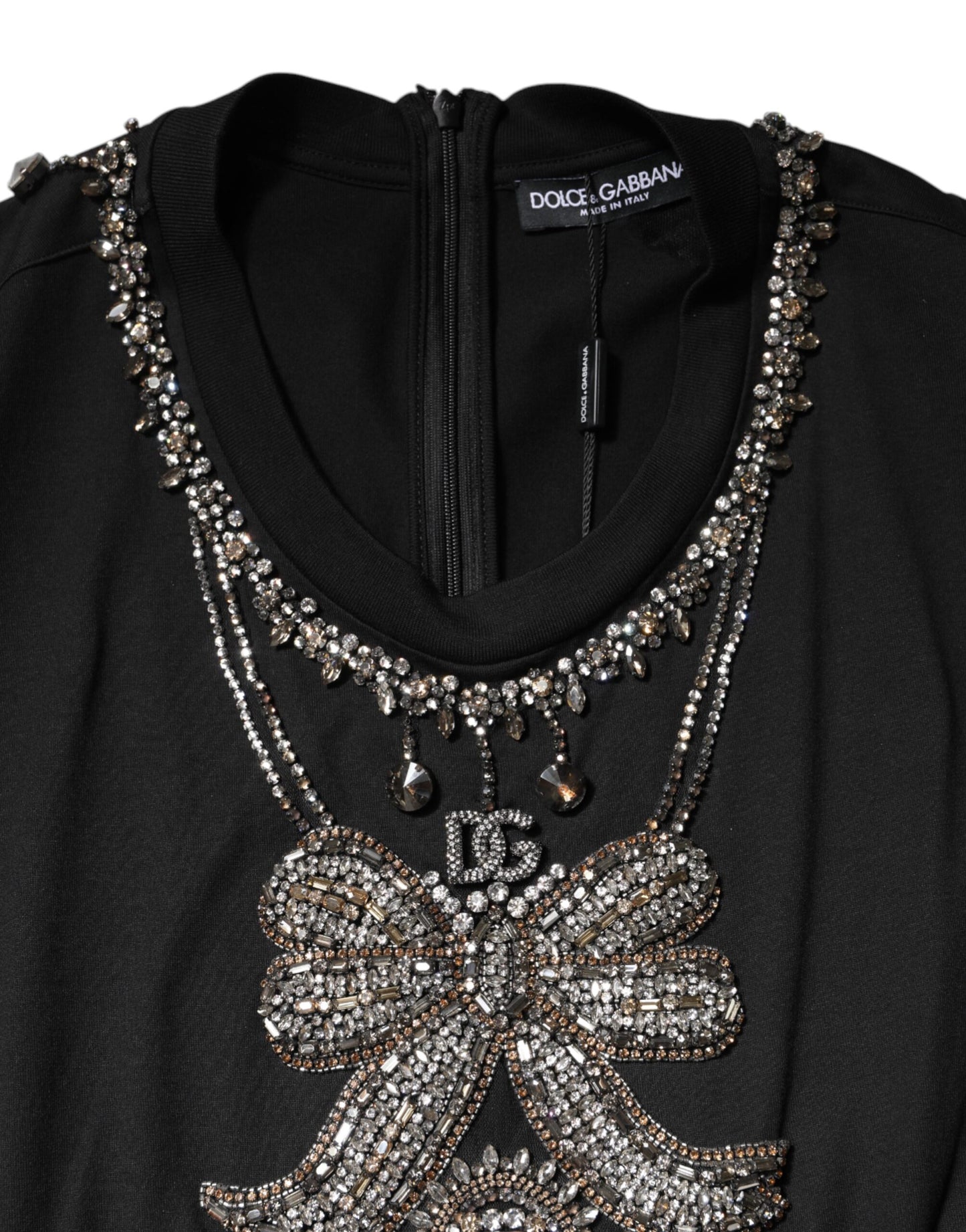 Débardeur Dolce &amp; Gabbana en coton noir orné de strass
