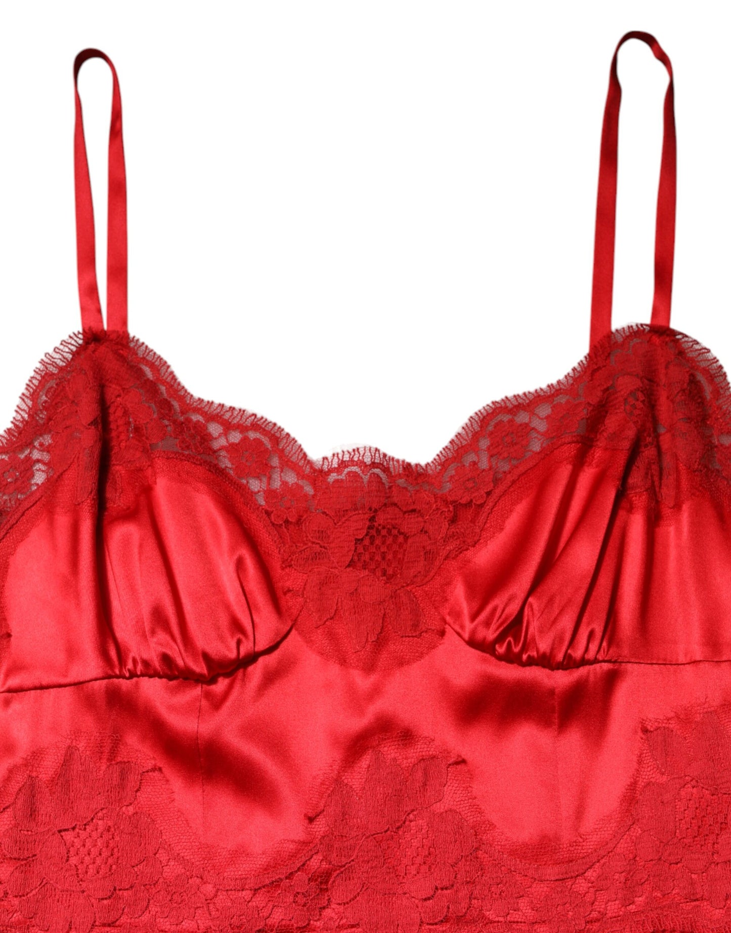 Dolce &amp; Gabbana Rotes ärmelloses Maxikleid aus Seide