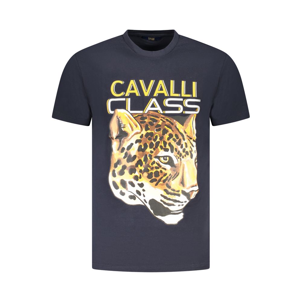Cavalli Class Blu Cotton Men T-Shirt