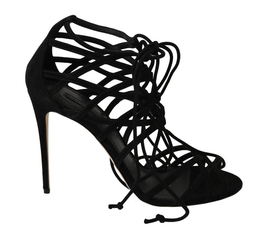Sandales à talons aiguilles Dolce &amp; Gabbana en daim noir