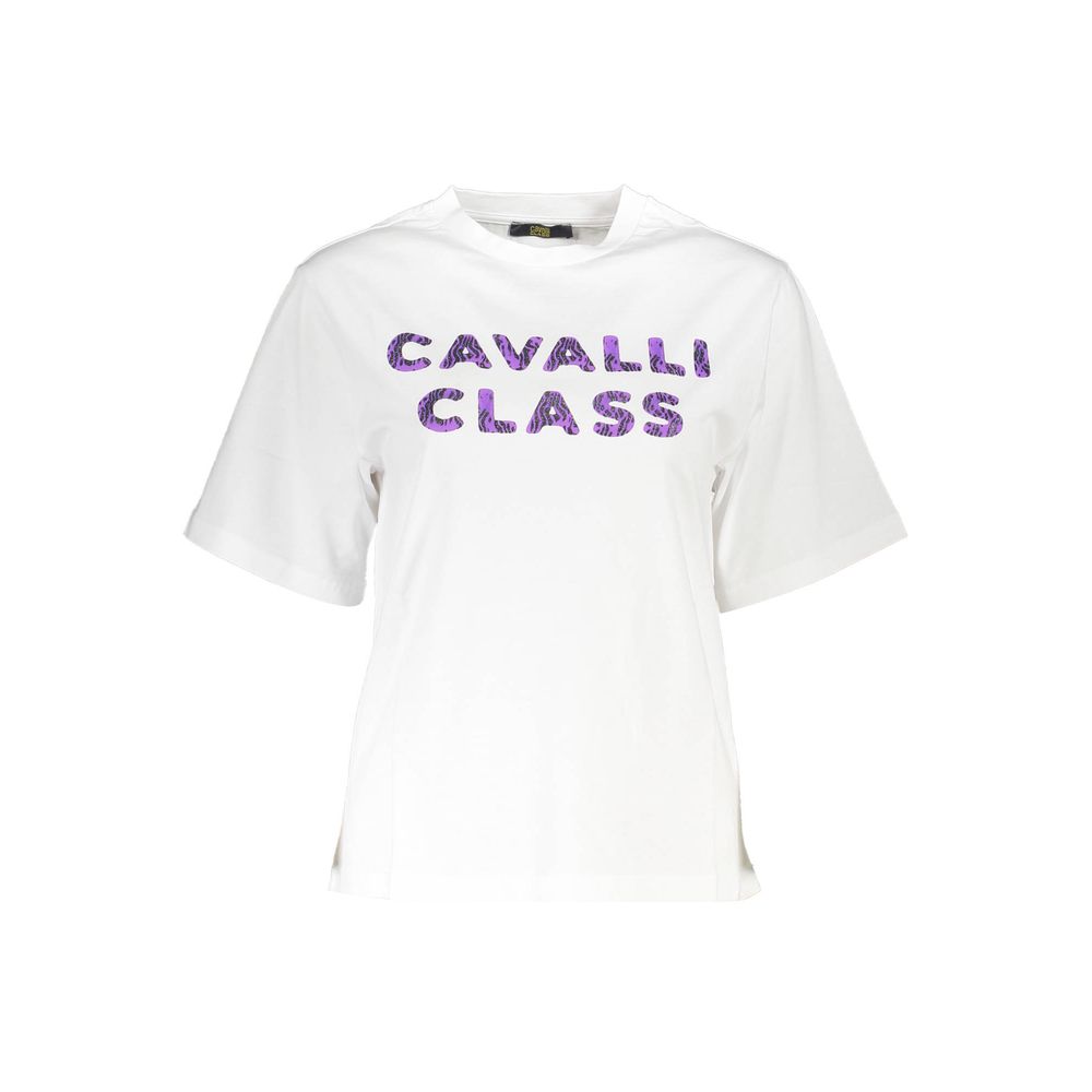 Cavalli Class White Cotton T-Shirt