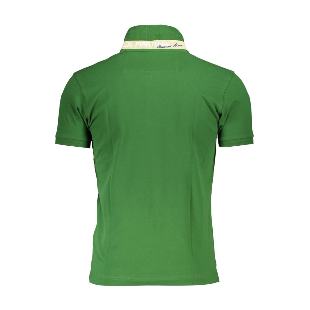 La Martina Verde Cotton Men Polo