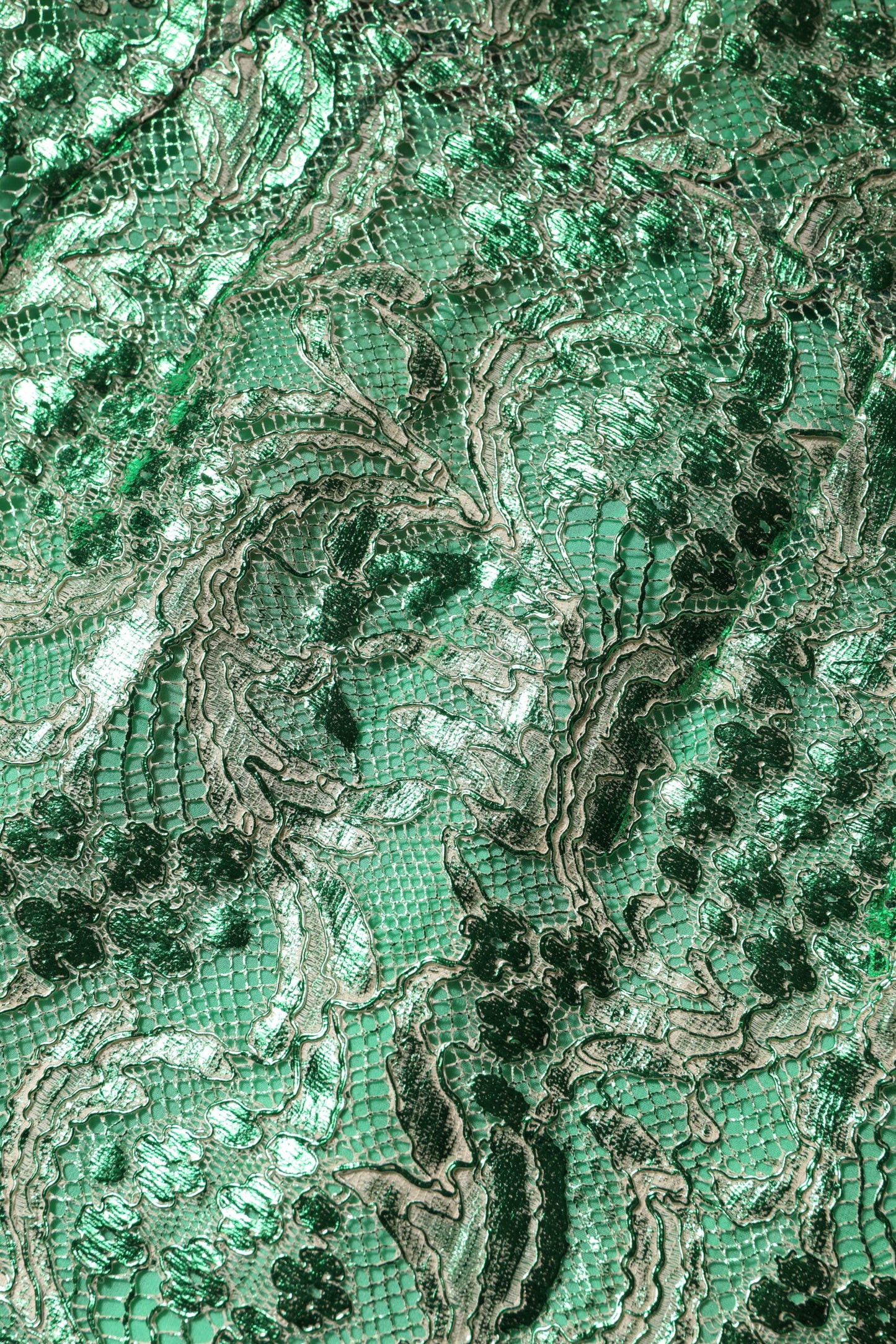 Robe fourreau mi-longue en coton vert à fleurs et dentelle Dolce &amp; Gabbana