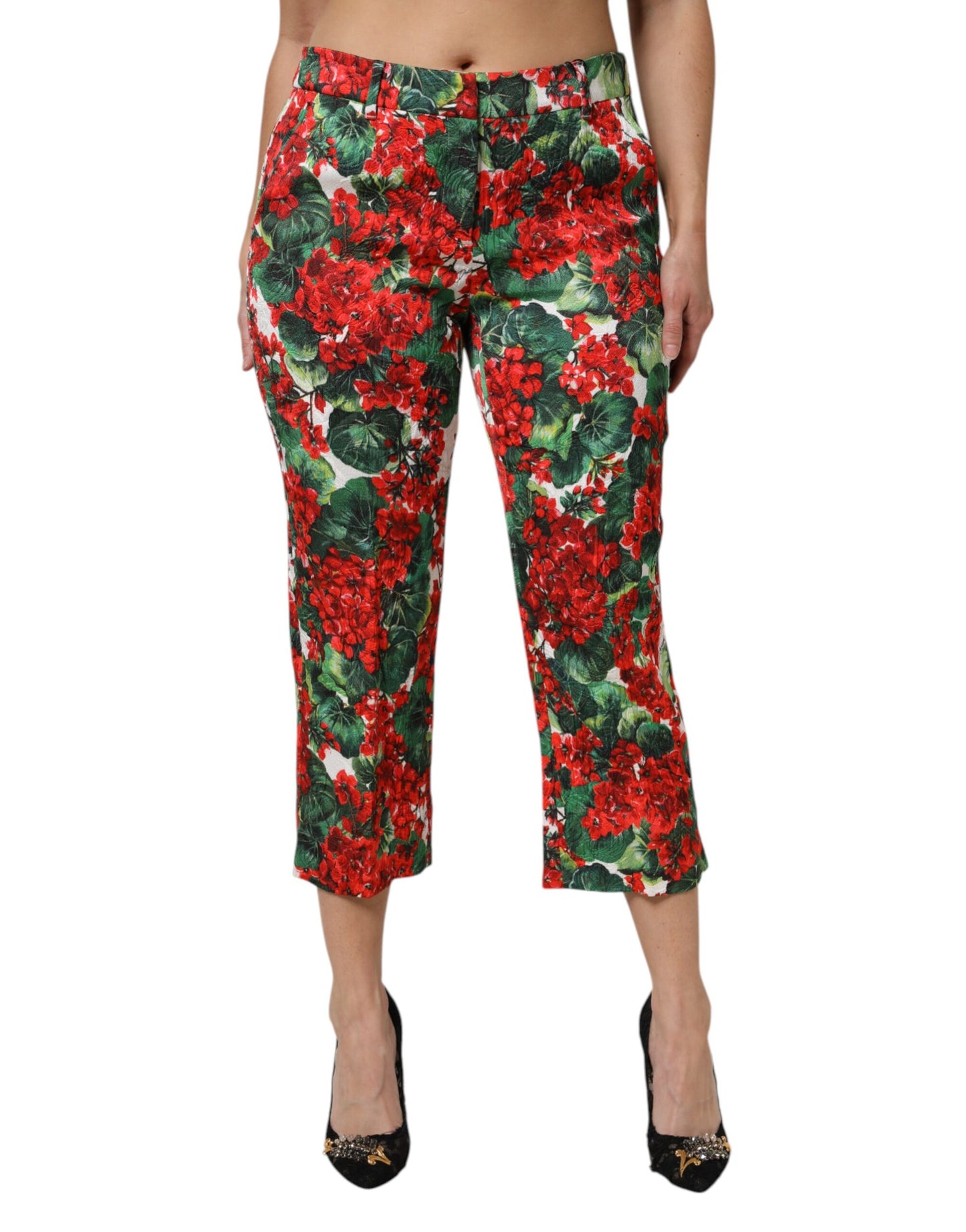 Pantalon court à imprimé floral multicolore Dolce &amp; Gabbana