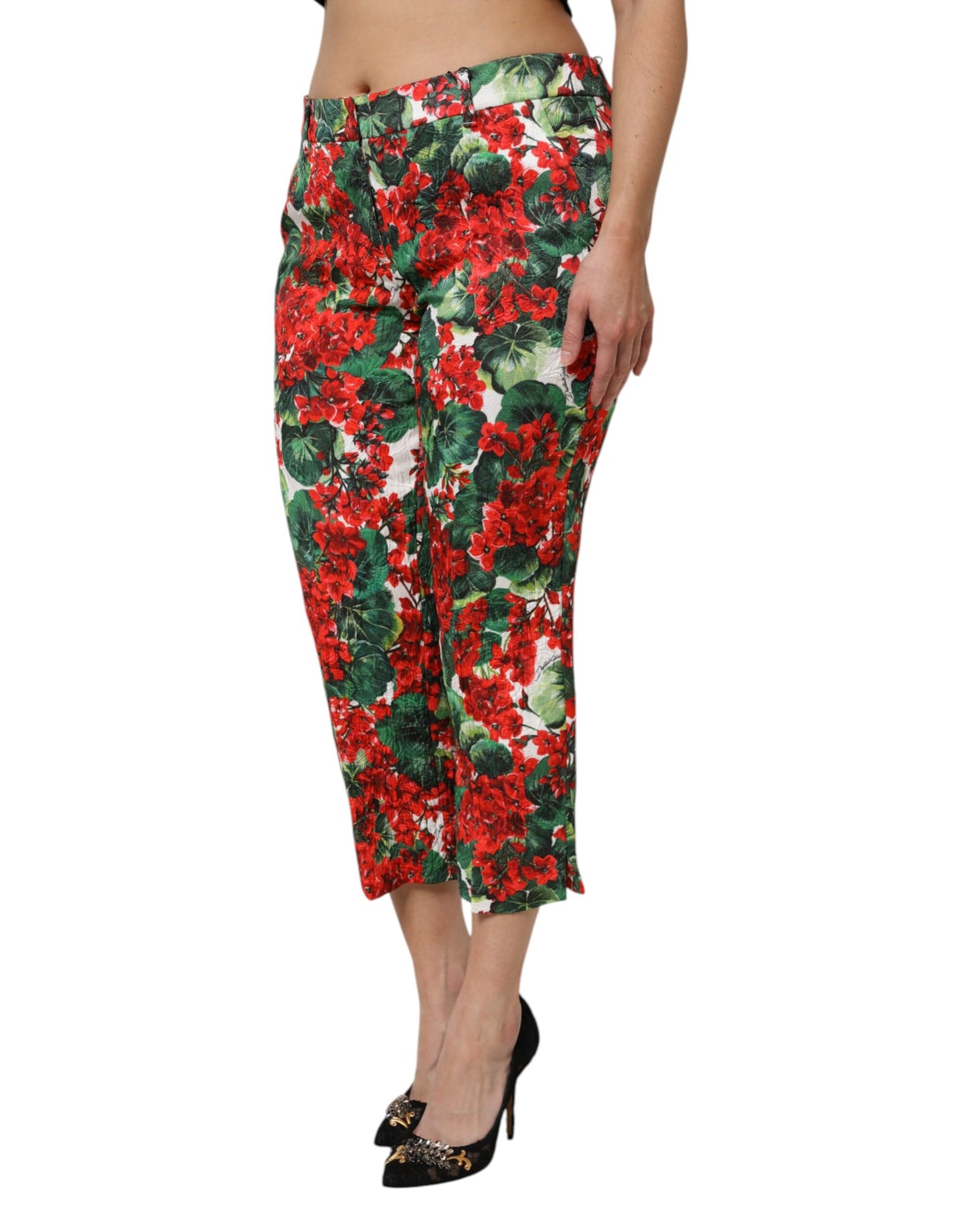 Pantalon court à imprimé floral multicolore Dolce &amp; Gabbana