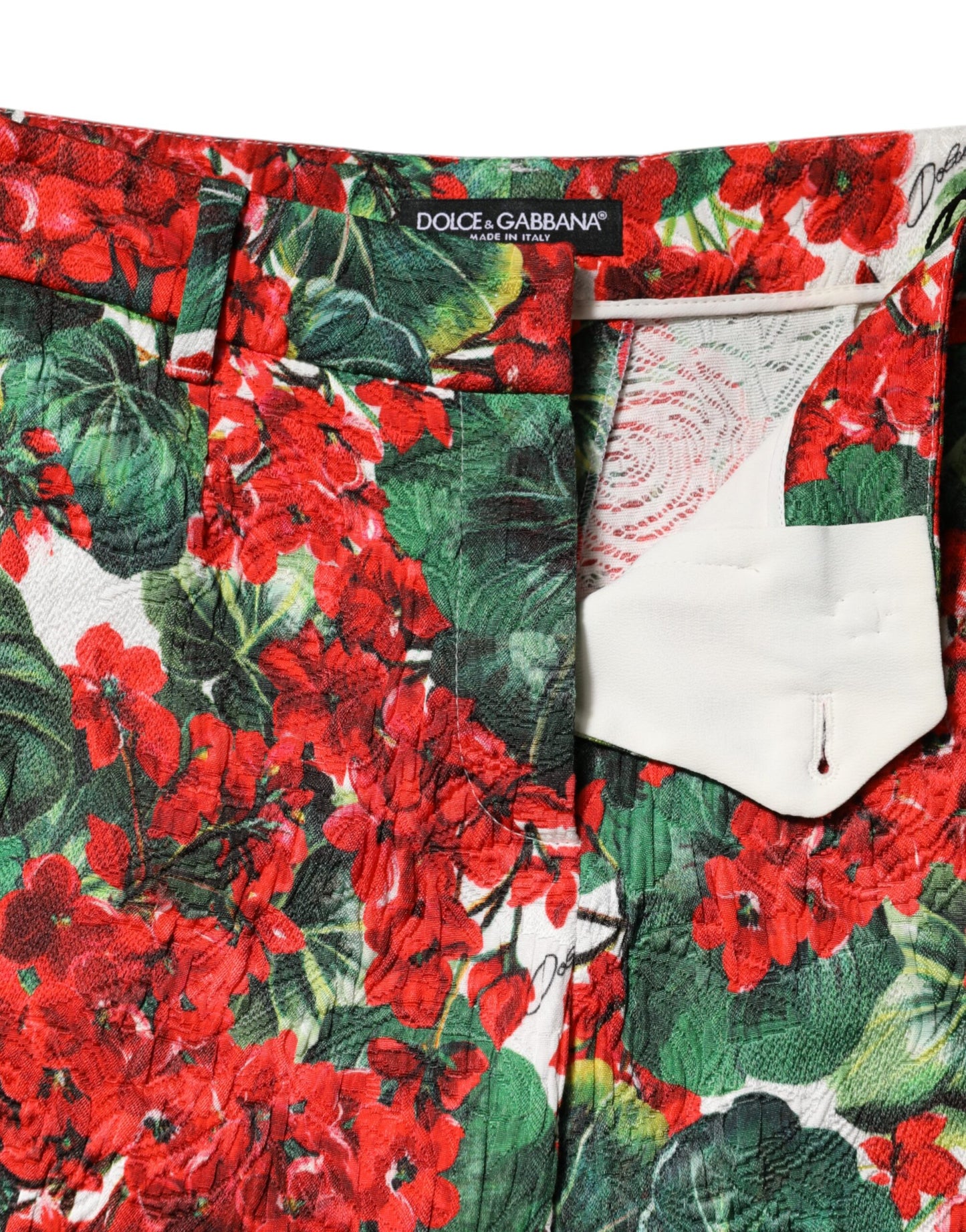 Pantalon court à imprimé floral multicolore Dolce &amp; Gabbana