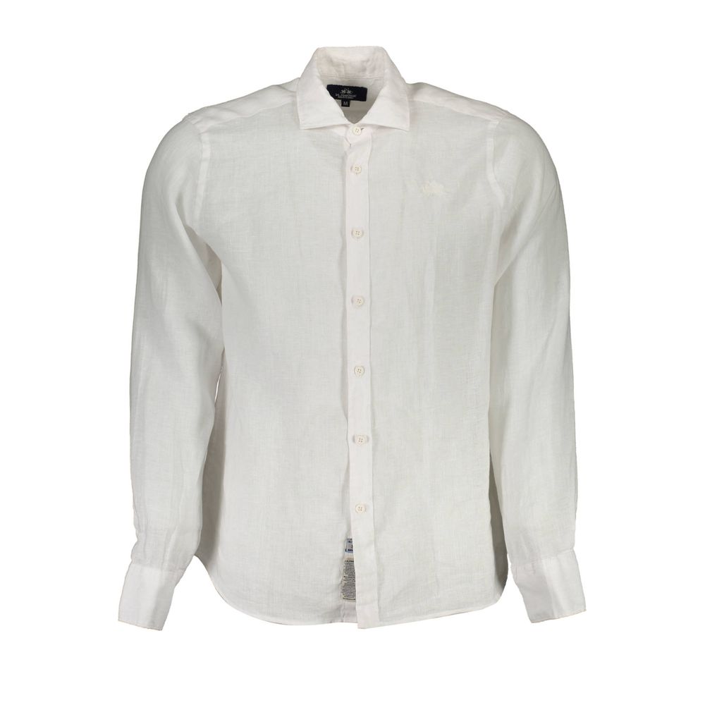 La Martina Bianco Linen Mens Shirt