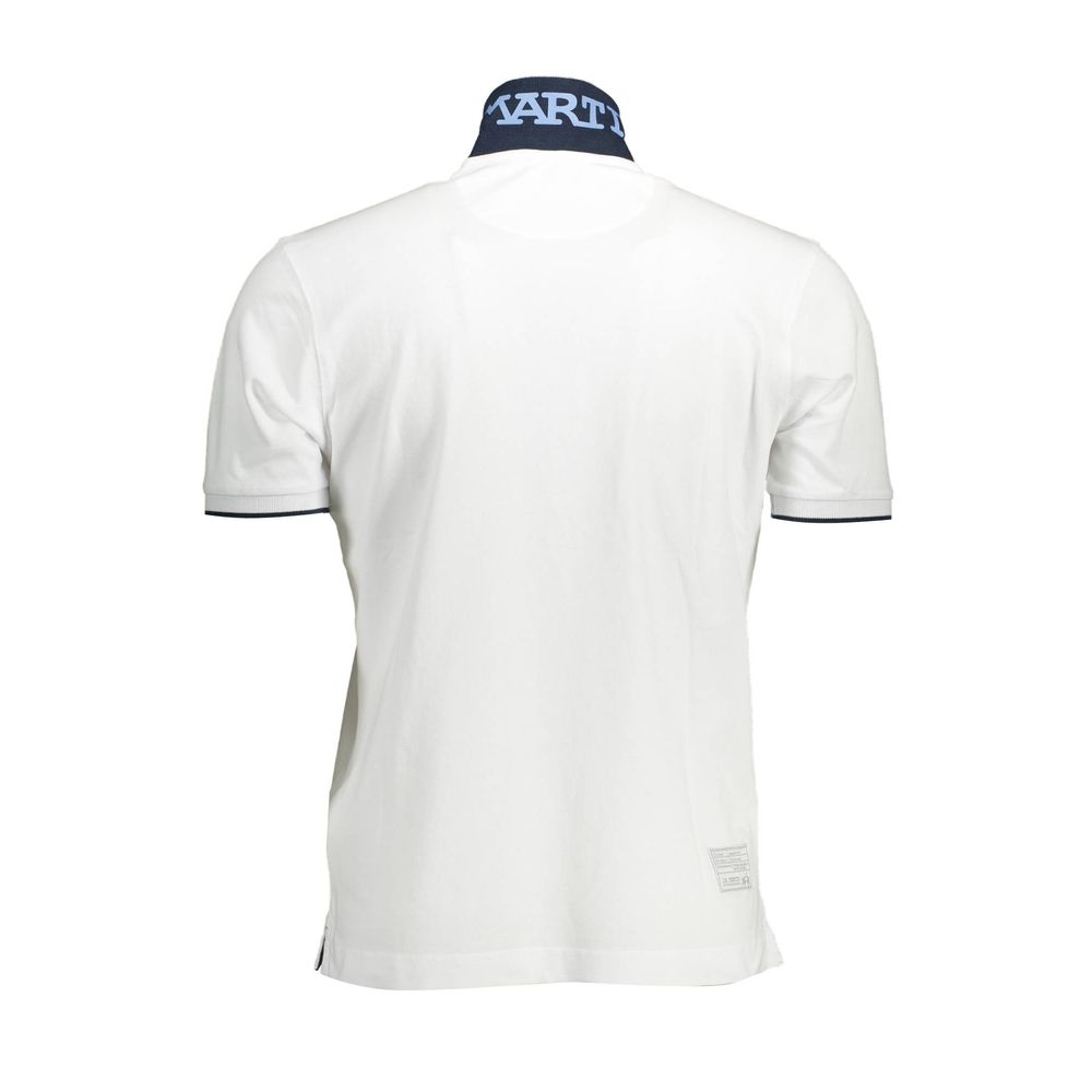 La Martina White Cotton Men Polo Shirt