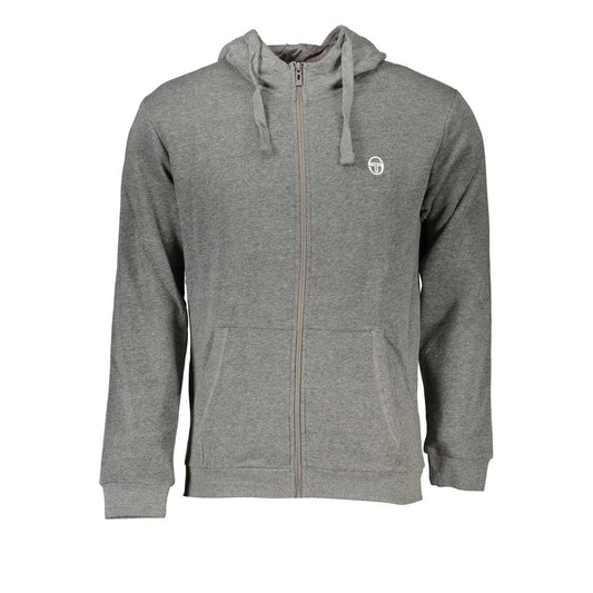 Sergio Tacchini Grigio Cotton Men's Hooded Sweatshirt