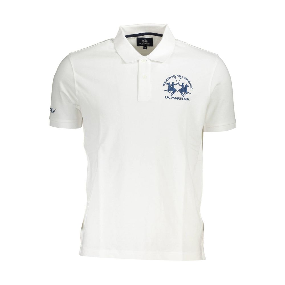 La Martina White Cotton Men's Polo Shirt